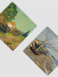 Vincent Van Gogh Tasarımları 4'lü Doğal Taş Bardak Altlığı Vincent Van Gogh Tasarımları 4'lü Doğal Taş Bardak Altlığı