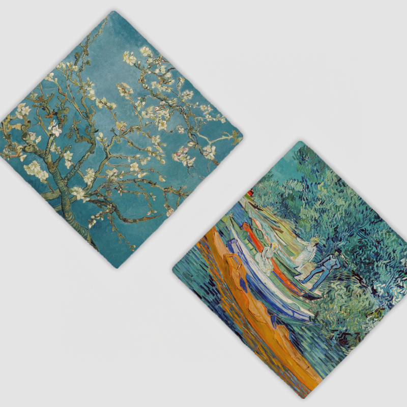 Vincent Van Gogh Tasarımları 4'lü Doğal Taş Bardak Altlığı Vincent Van Gogh Tasarımları 4'lü Doğal Taş Bardak Altlığı