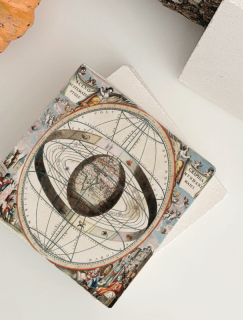 J. van Loon'un Kromolitograf Sanatından Cellarius Ptolemaik Sistem 4lü Doğal Taş Bardak Altlığı J. van Loon'un Kromolitograf Sanatından Cellarius Ptolemaik Sistem 4lü Doğal Taş Bardak Altlığı