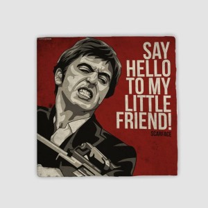 Say Hello to My Little Friend Yazılı Scarface 4lü Doğal Taş Bardak Altlığı