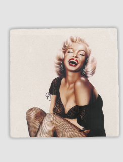 Marilyn Monroe'nun Kahkahası 4lü Doğal Taş Kare Bardak Altlığı Marilyn Monroe'nun Kahkahası 4lü Doğal Taş Kare Bardak Altlığı
