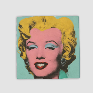 Marilyn'in Renkleri Tasarımlı 4lü Doğal Taş Kare Bardak Altlığı