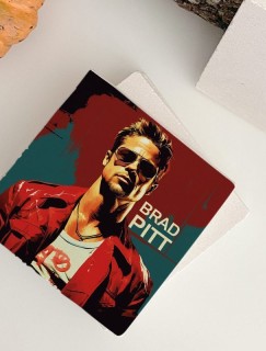 Brad Pitt Tasarımlı 4lü Doğal Taş Bardak Altlığı Brad Pitt Tasarımlı 4lü Doğal Taş Bardak Altlığı