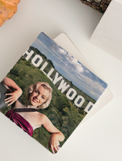 Hollywood Marilyn Monroe Tasarımlı 4lü Doğal Taş Kare Bardak Altlığı Hollywood Marilyn Monroe Tasarımlı 4lü Doğal Taş Kare Bardak Altlığı