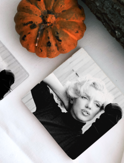 Siyah Beyaz Marilyn 4lü Doğal Taş Kare Bardak Altlığı Siyah Beyaz Marilyn 4lü Doğal Taş Kare Bardak Altlığı