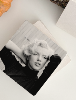 Siyah Beyaz Marilyn 4lü Doğal Taş Kare Bardak Altlığı Siyah Beyaz Marilyn 4lü Doğal Taş Kare Bardak Altlığı