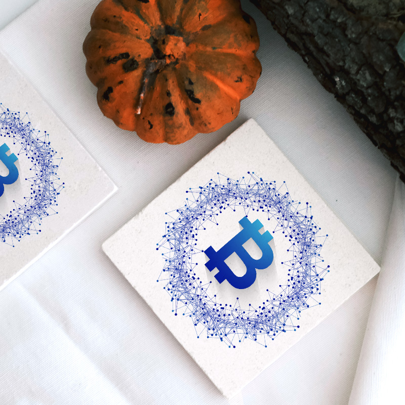 Bitcoin Evreni Tasarımlı 4lü Doğal Taş Bardak Altlığı Bitcoin Evreni Tasarımlı 4lü Doğal Taş Bardak Altlığı