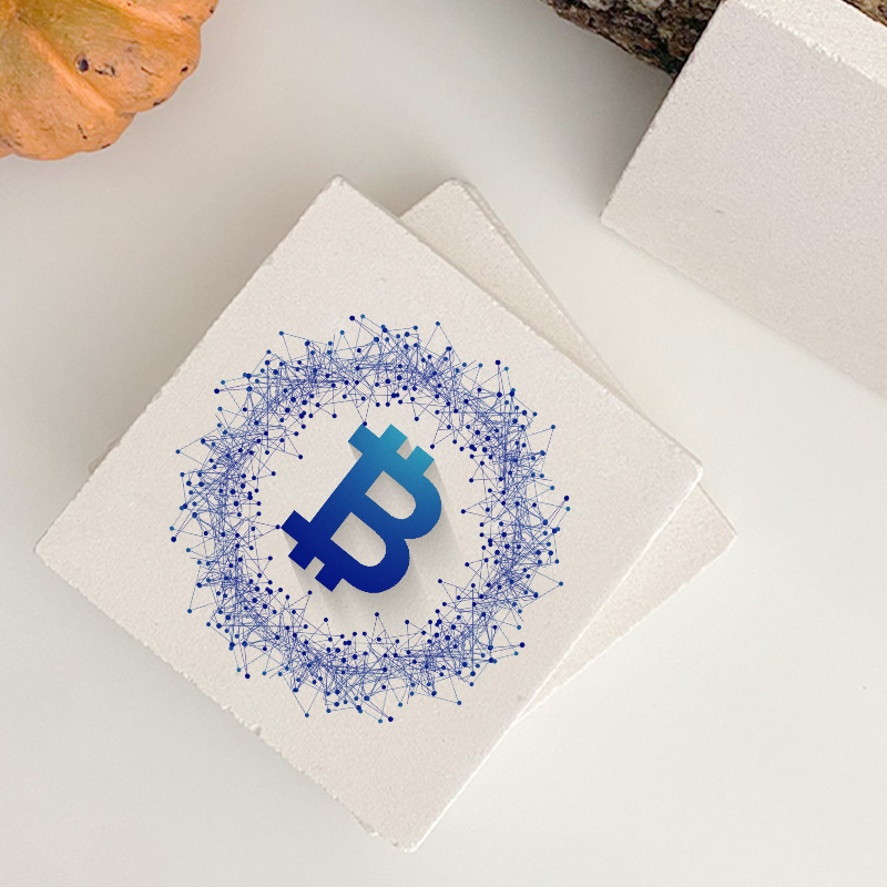 Bitcoin Evreni Tasarımlı 4lü Doğal Taş Bardak Altlığı Bitcoin Evreni Tasarımlı 4lü Doğal Taş Bardak Altlığı