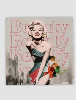 Marilyn Monroe Beauty Tasarımlı 4lü Doğal Taş Bardak Altlığı Marilyn Monroe Beauty Tasarımlı 4lü Doğal Taş Bardak Altlığı