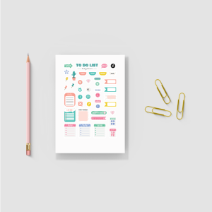 To Do List Günü Planla Tasarımlı A4 Kağıt 45'li Sticker Seti