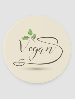 Vegan Yazılı Yaprak Detaylı 4'lü Yuvarlak Bardak Altlığı Vegan Yazılı Yaprak Detaylı 4'lü Yuvarlak Bardak Altlığı