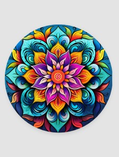 Çiçek Renkli Mandala Tasarımlı 4lü Yuvarlak Bardak Altlığı Çiçek Renkli Mandala Tasarımlı 4lü Yuvarlak Bardak Altlığı