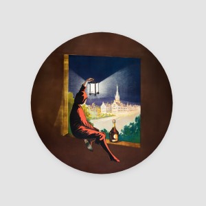 Benedictine 1907 Retro Tasarımlı 4lü Yuvarlak Bardak Altlığı