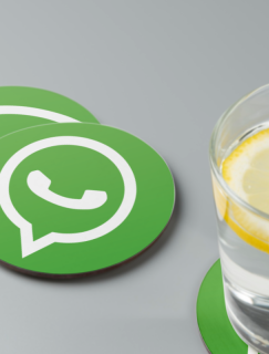 WhatsApp Logosu Tasarımlı 4lü Yuvarlak Bardak Altlığı WhatsApp Logosu Tasarımlı 4lü Yuvarlak Bardak Altlığı