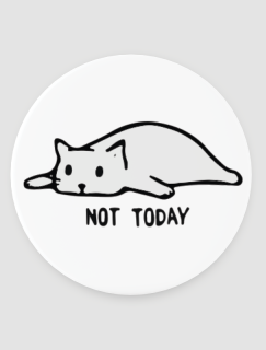 Not Today Yılgın Kedi Tasarımlı 4lü Yuvarlak Bardak Altlığı Not Today Yılgın Kedi Tasarımlı 4lü Yuvarlak Bardak Altlığı