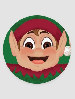 Yılbaşı Özel Koleksiyonu Gülümseyen Elf Tasarımlı 4lü Yuvarlak Bardak Altlığı Yılbaşı Özel Koleksiyonu Gülümseyen Elf Tasarımlı 4lü Yuvarlak Bardak Altlığı