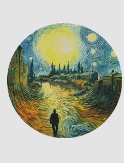 Van Gogh Manzara Tasarımlı 4lü Yuvarlak Bardak Altlığı Van Gogh Manzara Tasarımlı 4lü Yuvarlak Bardak Altlığı