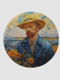 Van Gogh Portrait Tasarımlı 4lü Yuvarlak Bardak Altlığı Van Gogh Portrait Tasarımlı 4lü Yuvarlak Bardak Altlığı