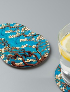 Van Gogh Ağaçlar Tasarımlı 4lü Yuvarlak Bardak Altlığı Van Gogh Ağaçlar Tasarımlı 4lü Yuvarlak Bardak Altlığı