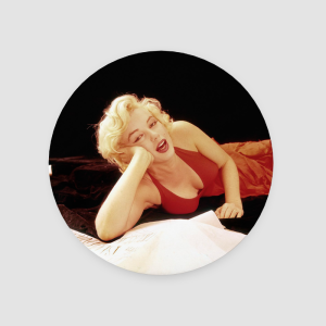 Kırmızı Elbiseli Marilyn 4lü Yuvarlak Bardak Altlığı