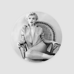 Siyah Beyaz Marilyn Monroe Portre 4lü Yuvarlak Bardak Altlığı