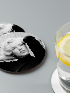 Siyah Beyaz Marilyn 4lü Yuvarlak Bardak Altlığı Siyah Beyaz Marilyn 4lü Yuvarlak Bardak Altlığı