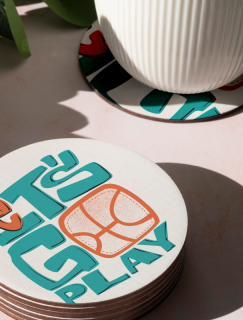 Let's Go Play Basketbol Temalı 4lü Yuvarlak Bardak Altlığı Let's Go Play Basketbol Temalı 4lü Yuvarlak Bardak Altlığı