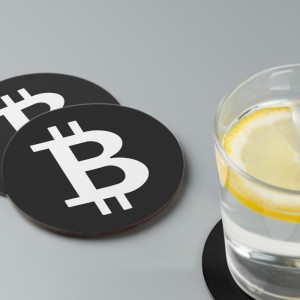 Bitcoin Sembollü 4lü Daire Bardak Altlığı