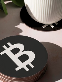 Bitcoin Sembollü 4lü Daire Bardak Altlığı Bitcoin Sembollü 4lü Daire Bardak Altlığı